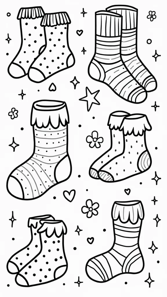 sock coloring pages